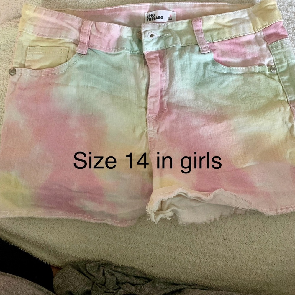 Girls Tie-Dye Denim Shorts